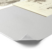 フランスの総合地図 ポスター (角)