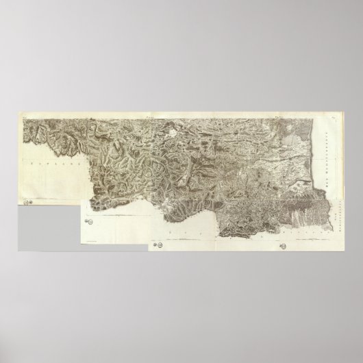 フランスの総合地図 ポスター (正面)