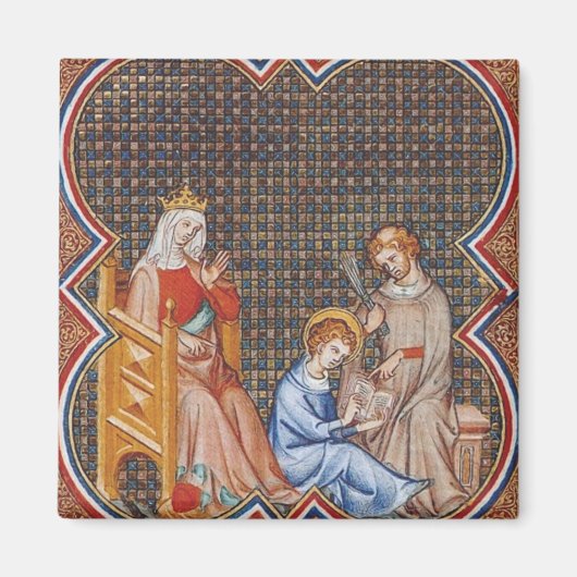 フランスの聖ルイ9世 王の守護者 アート マグネット (正面)