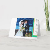 フランスの花嫁と花婿のメモカード サンキューカード (裏面)