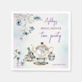 フランスの花柄ティーパーティー ブライダルシャワープリント スタンダードカクテルナプキン (正面)