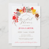 フランスの花柄 スイート ベリー グレープ ブライダル シャワー 招待状 (正面)