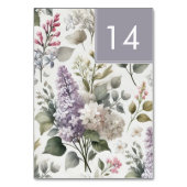 フランスの薄紫ウォーター色フローラエレガント春デコ テーブルナンバー (裏面)