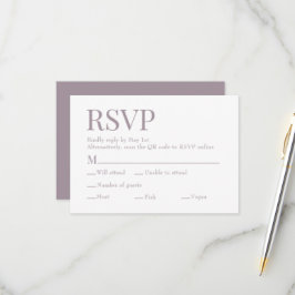 フランスの薄紫スキャンQrコード食事の選択結婚の 出欠カード