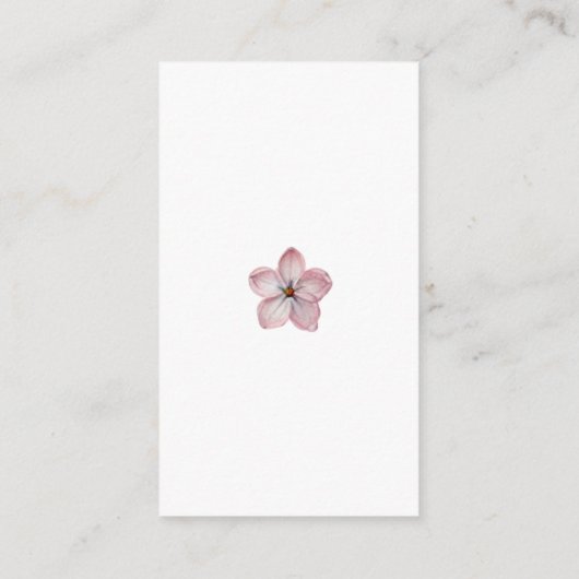 フランスの薄紫水色フローラエレガント春 エンクロージャーカード (裏面)