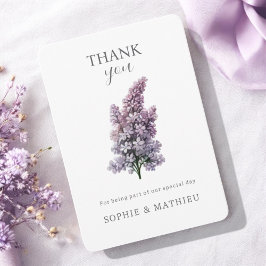 フランスの薄紫水色フローラエレガント春 サンキューカード