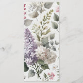 フランスの薄紫水色フローラエレガント春 メニュー (裏面)