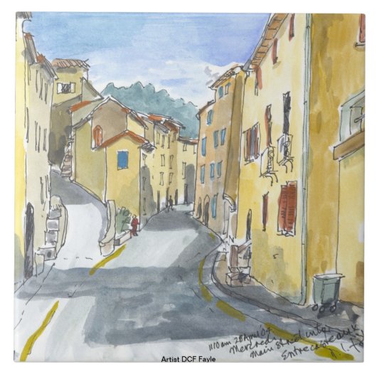 フランスの街景の装飾的なタイル タイル (正面)