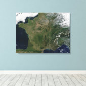 フランスの衛星ビュー キャンバスプリント (インサイチュ (ウッドフロア))
