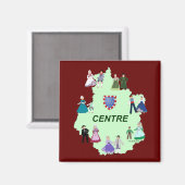 フランスの衣装の伝統的なデュセンター マグネット (正面/裏面)