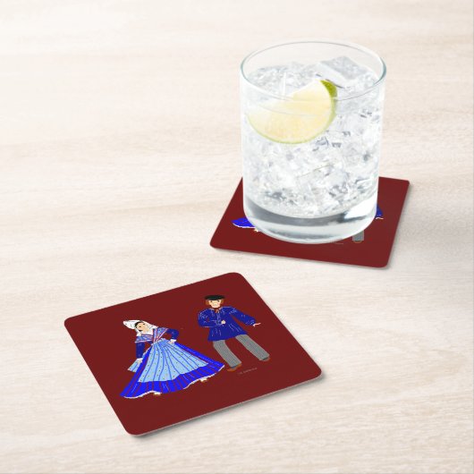 フランスの衣装の伝統 スクエアペーパーコースター (インサイチュ)
