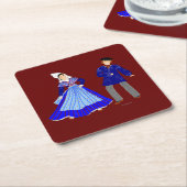 フランスの衣装の伝統 スクエアペーパーコースター (アングル)