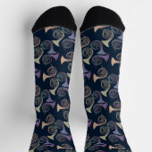 フランスの角アート可愛いホーフランスのンデザイン ソックス (上部)