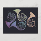 フランスの角アート可愛いホーフランスのンデザイン ポストカード (正面)