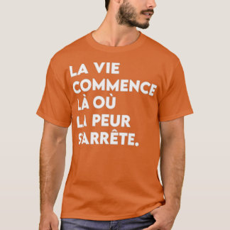 フランスの言インスパイア語やる気を起こさせる引用文 Tシャツ