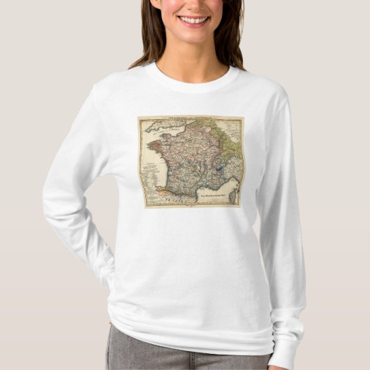 フランスの言語地図 Tシャツ (正面)