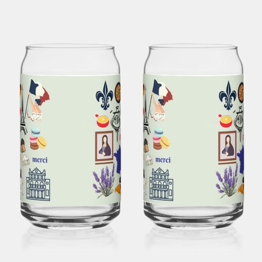 フランスの記号 ガラス缶 (左)