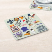 フランスの記号 スクエアペーパーコースター (アングル)