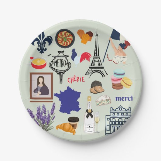 フランスの記号 ペーパープレート (正面)