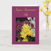 フランスの誕生日ドーターカード カード (黄色い花)