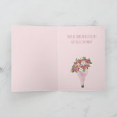 フランスの誕生日ピンクの花束 カード (内部)