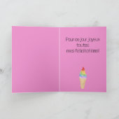 フランスの誕生日レインボーゲイプライドアイスクリームカード カード (内部)