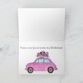 フランスの誕生日レトロフィアット500 カード (内部)