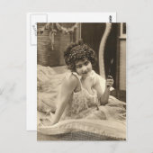 フランスの誘惑 - ヴィンテージ・ピンナップ・ガール ポストカード (正面/裏面)