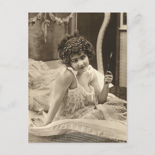 フランスの誘惑 - ヴィンテージ・ピンナップ・ガール ポストカード (正面)