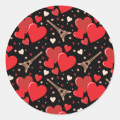 フランスの赤いハート ラウンドシール (正面)