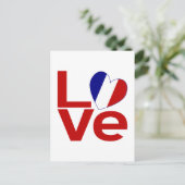 フランスの赤いLOVE ポストカード (スタンド正面)
