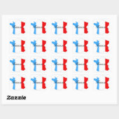 フランスの赤白と青の地図 スクエアシール (シート)