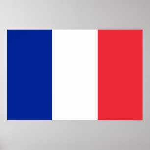 フランスの赤白青の国旗 ポスター