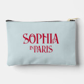 フランスの赤 カスタムネーム イン パリ ダスティーブルー アクセサリーポーチ (裏面)