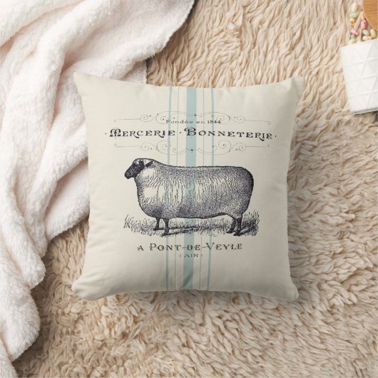 フランスの農家の羊のフェイク皮 クッション (ブランケット)