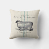 フランスの農家の羊のフェイク皮 クッション (裏面)