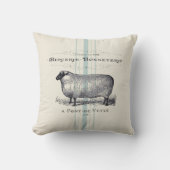 フランスの農家の羊のフェイク皮 クッション (正面)