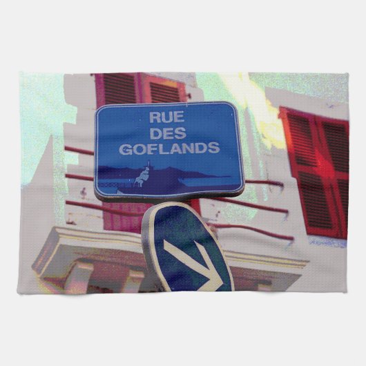 フランスの通りシンボルや象徴 キッチンタオル (横)