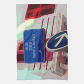 フランスの通りシンボルや象徴 キッチンタオル (縦)