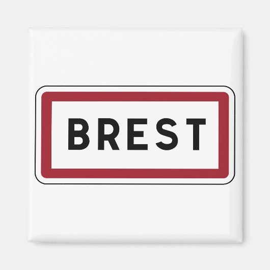 フランスの道路標識ブレスト マグネット (正面)