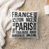 フランスの都市ワードアート – パリトラベル クッション (ブランケット)