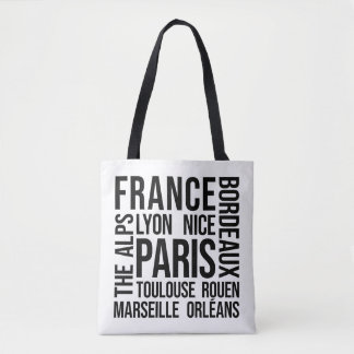 フランスの都市ワードアート – パリトラベル トートバッグ