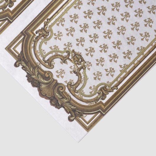 フランスの金ゴールドフレーム家具デコページ(紋章の)フラ・ダ・リ 薄葉紙 (詳細)