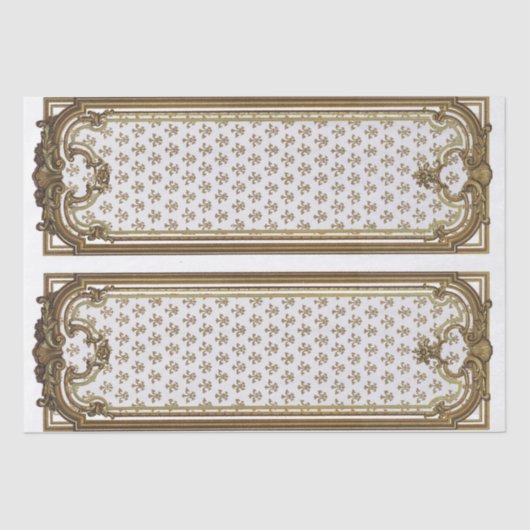 フランスの金ゴールドフレーム家具デコページ(紋章の)フラ・ダ・リ 薄葉紙 (正面)