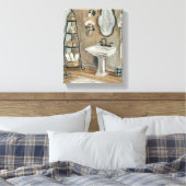 フランスの鏡及びシンク付き浴室 キャンバスプリント (インサイチュ (寝室))