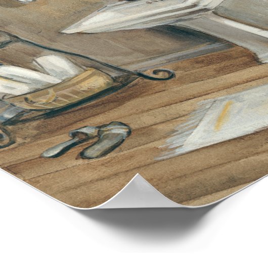 フランスの鏡及びシンク付き浴室 ポスター (角)