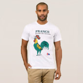フランスの雄鶏ビンテージ旅行ポスター Tシャツ (正面フル)