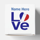 フランスの青い愛のハート国旗パーソナライズ フェイバーボックス (上部)