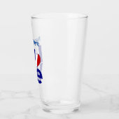 フランスの青い愛のハート旗 パーソナライズド タンブラーグラス (左)