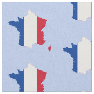 フランスの青フランスの本国旗の地図 ファブリック